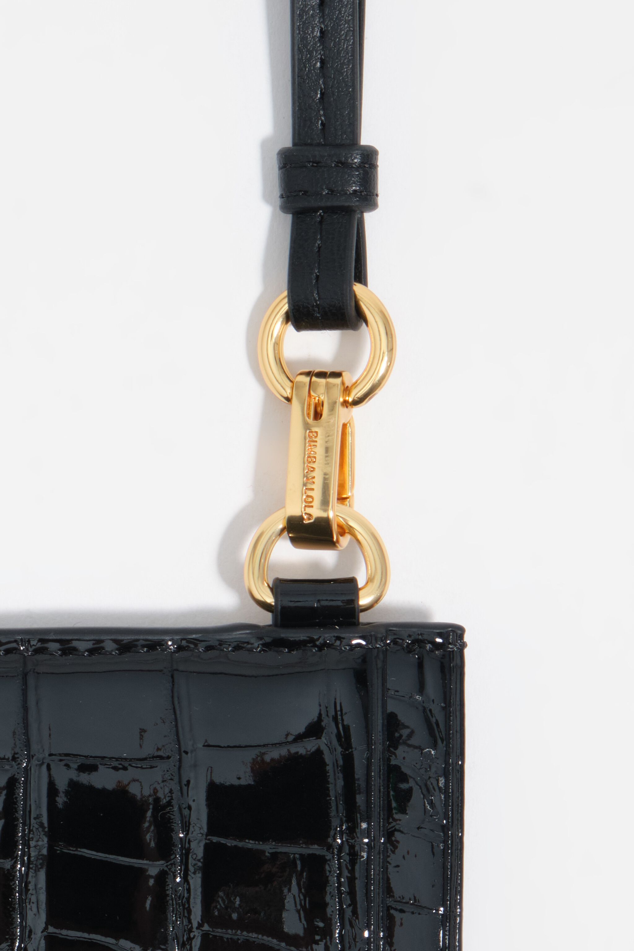 Schwarzer geprägter Krokodil-Cardholder