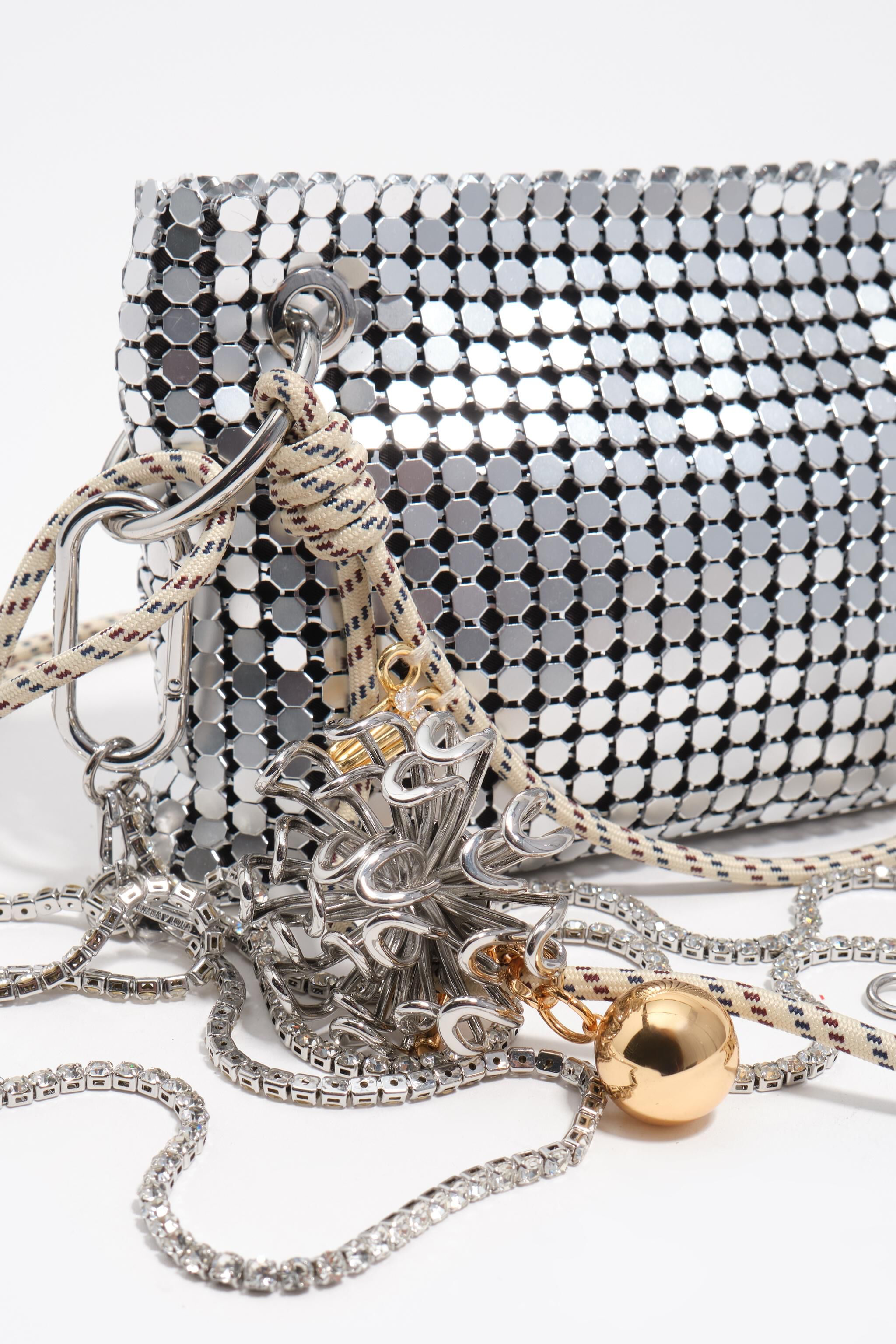 Silberner metallischer Mesh-Kleiner Beutel