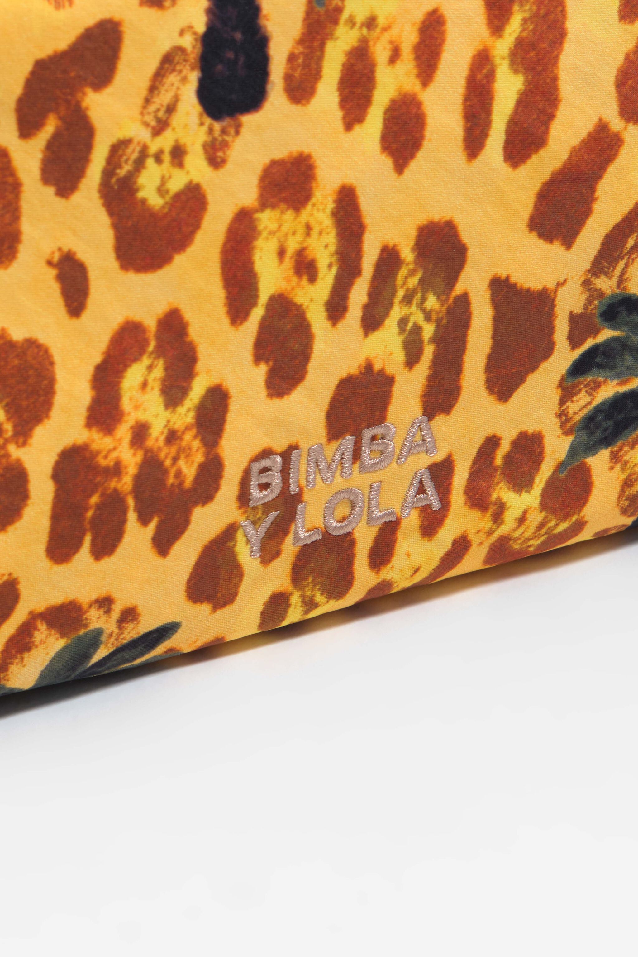 Kleine gelbe Leopard-Palmen-Nylon-Make-up-Case