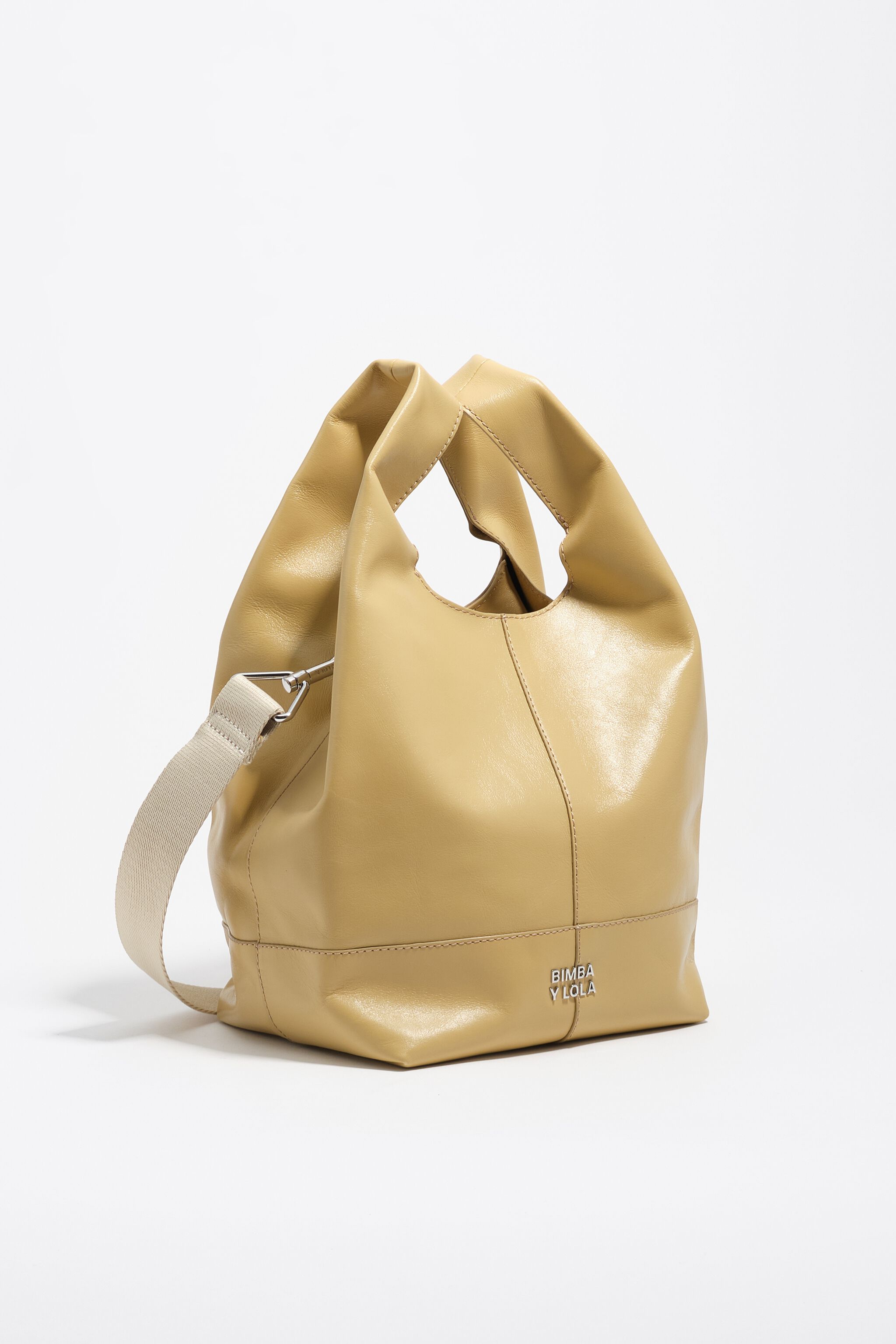 Medium Oatmeal-Leder-Papiertasche