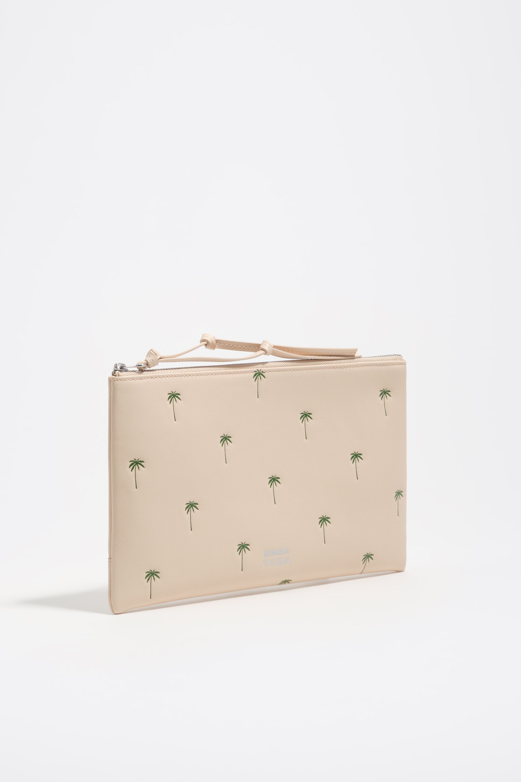 Große Sand-Leder-Handtasche Palms