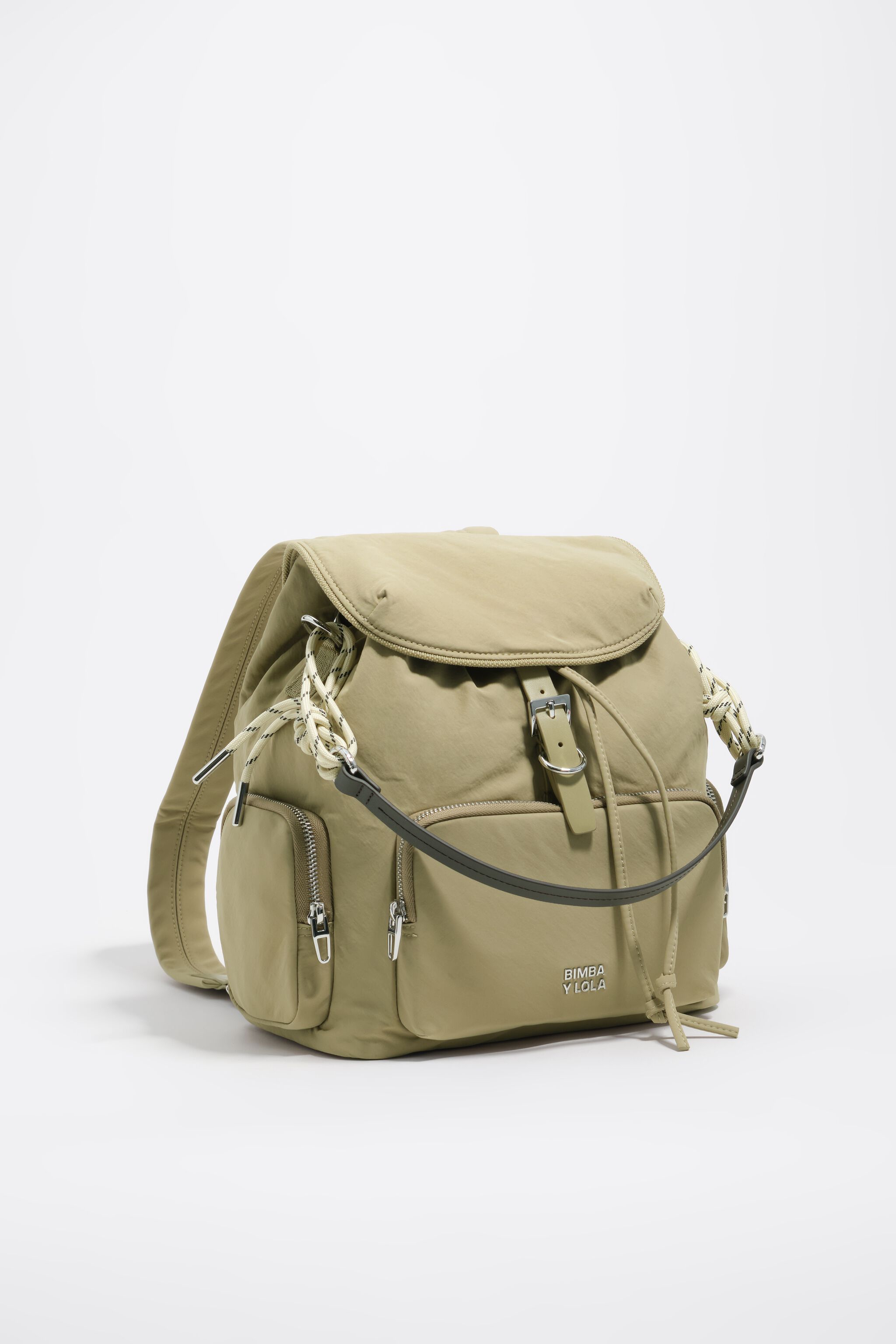 Leichtes khakifarbenes Nylon-Handytaschen-Backpack
