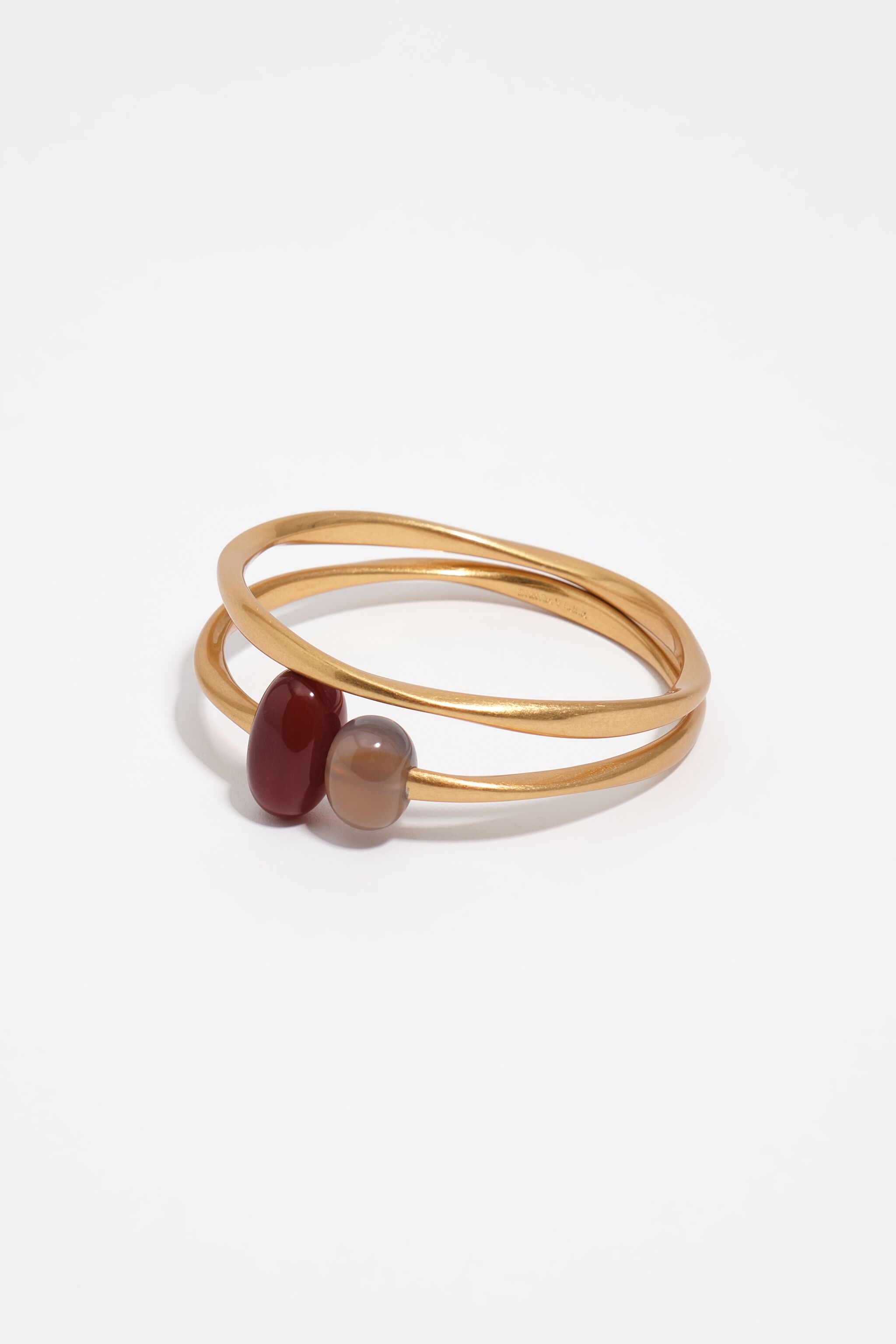 Set aus 2 Armbändern mit matter Gold-Stein-Textur