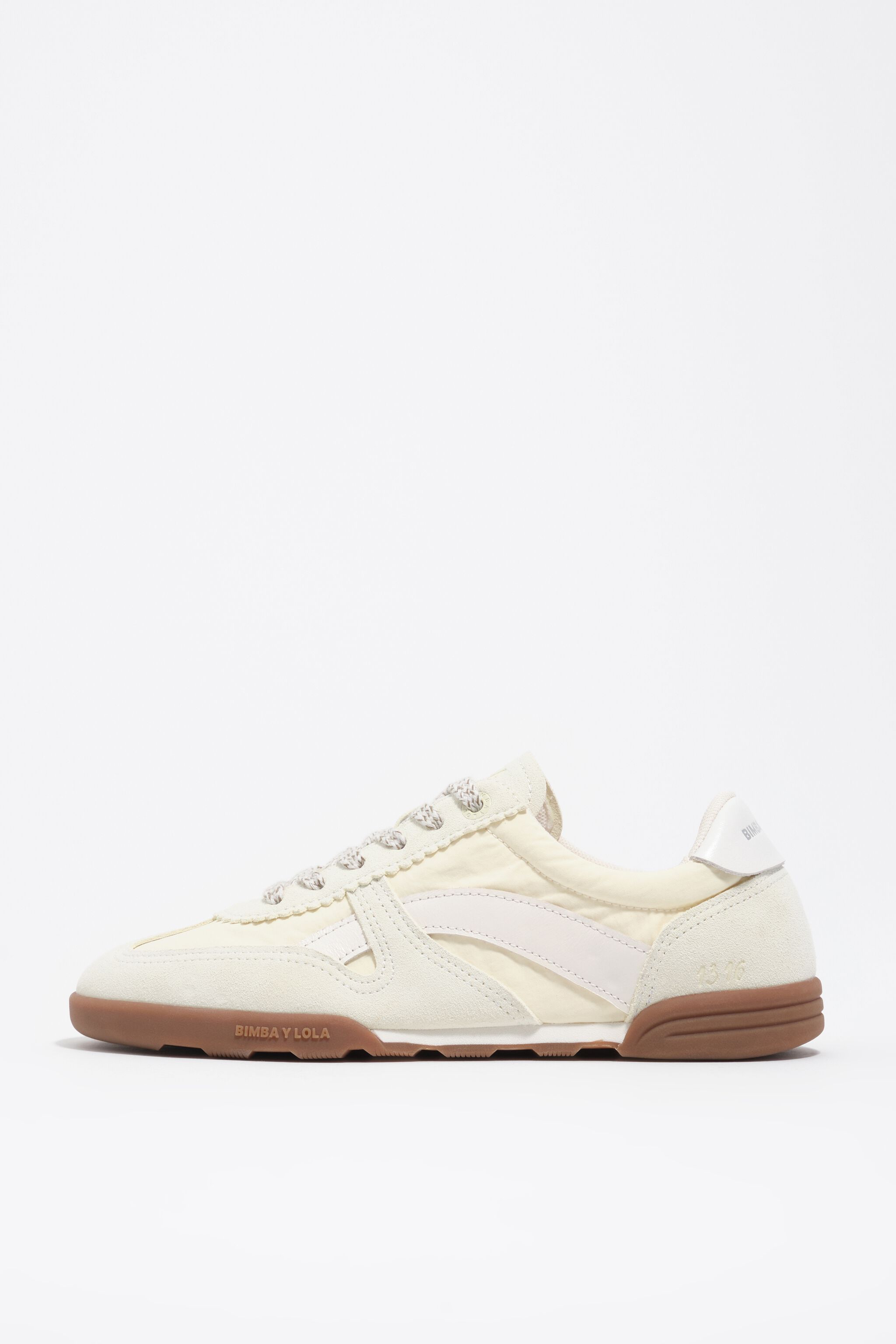 Gelbe Wildleder- und Nylon-Innen-Sneaker 13 16