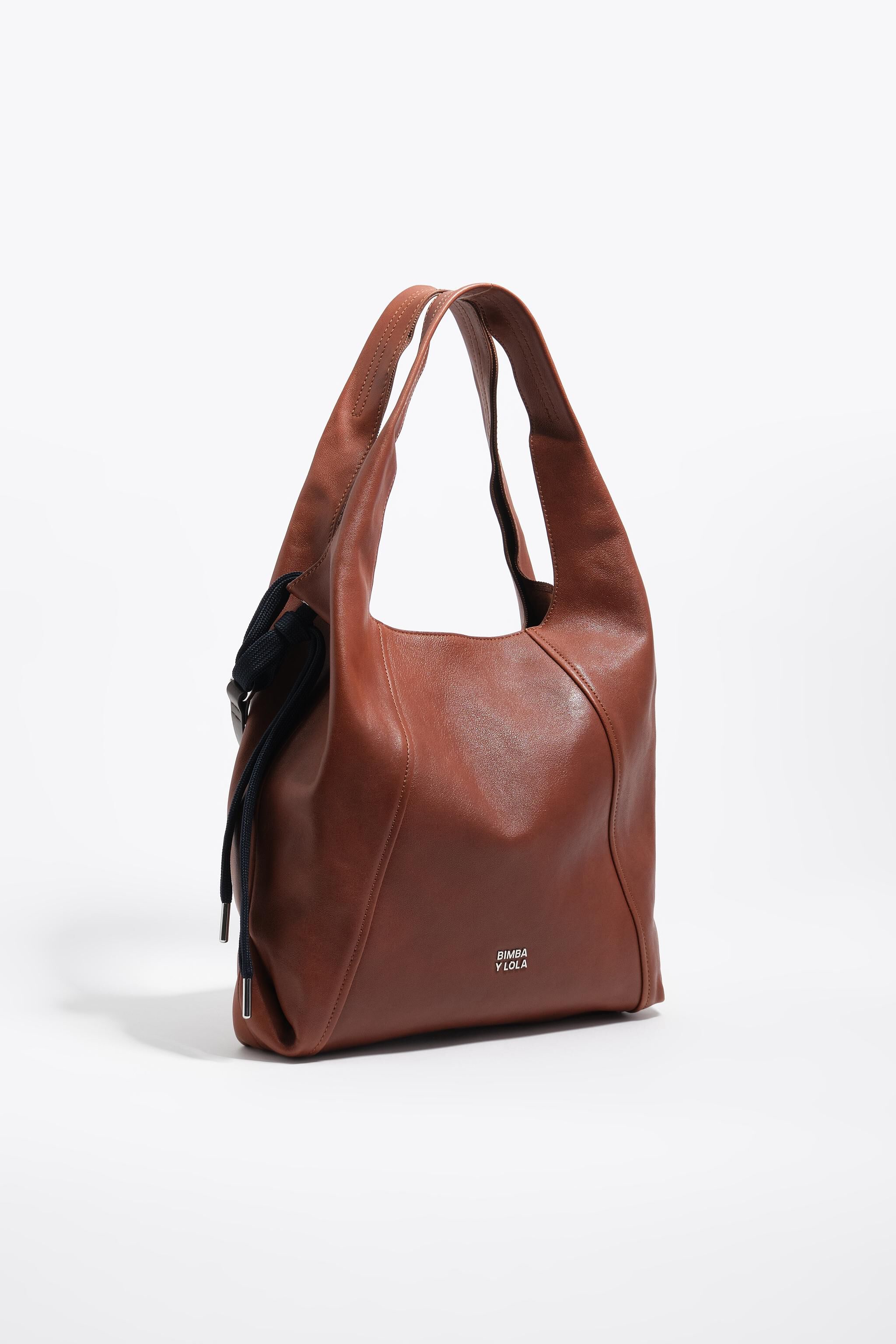 Große dunkelbraune Leder-Papiertasche