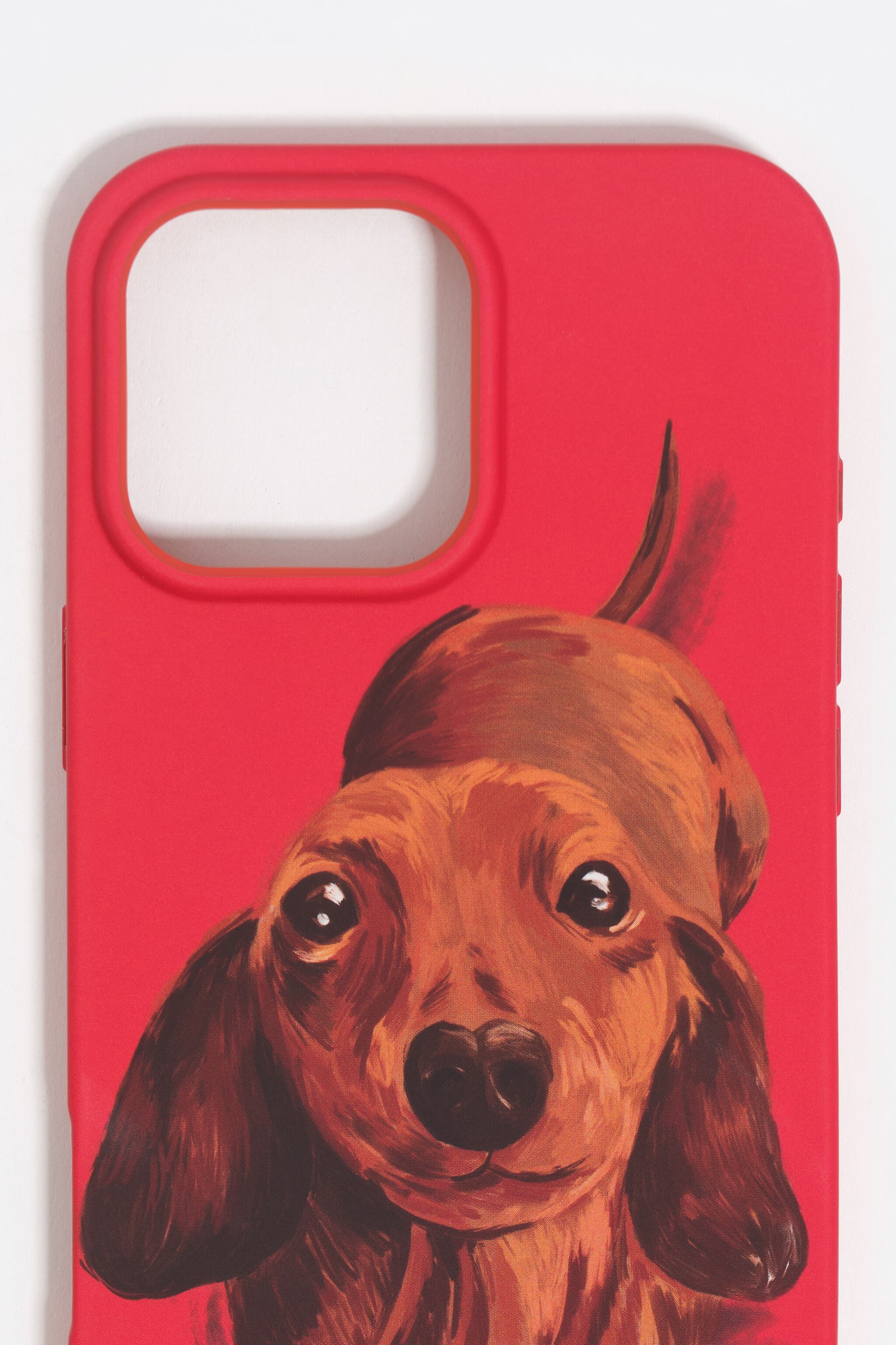 Rotes Dackel-Handyhülle für iPhone 16 Pro Max, fest