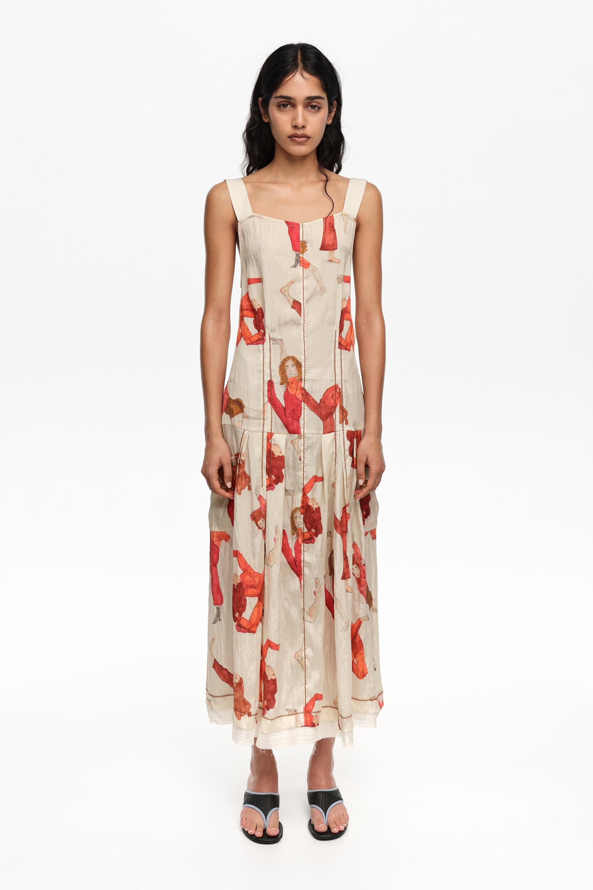 Tanzende A-Linien-Trägerkleid