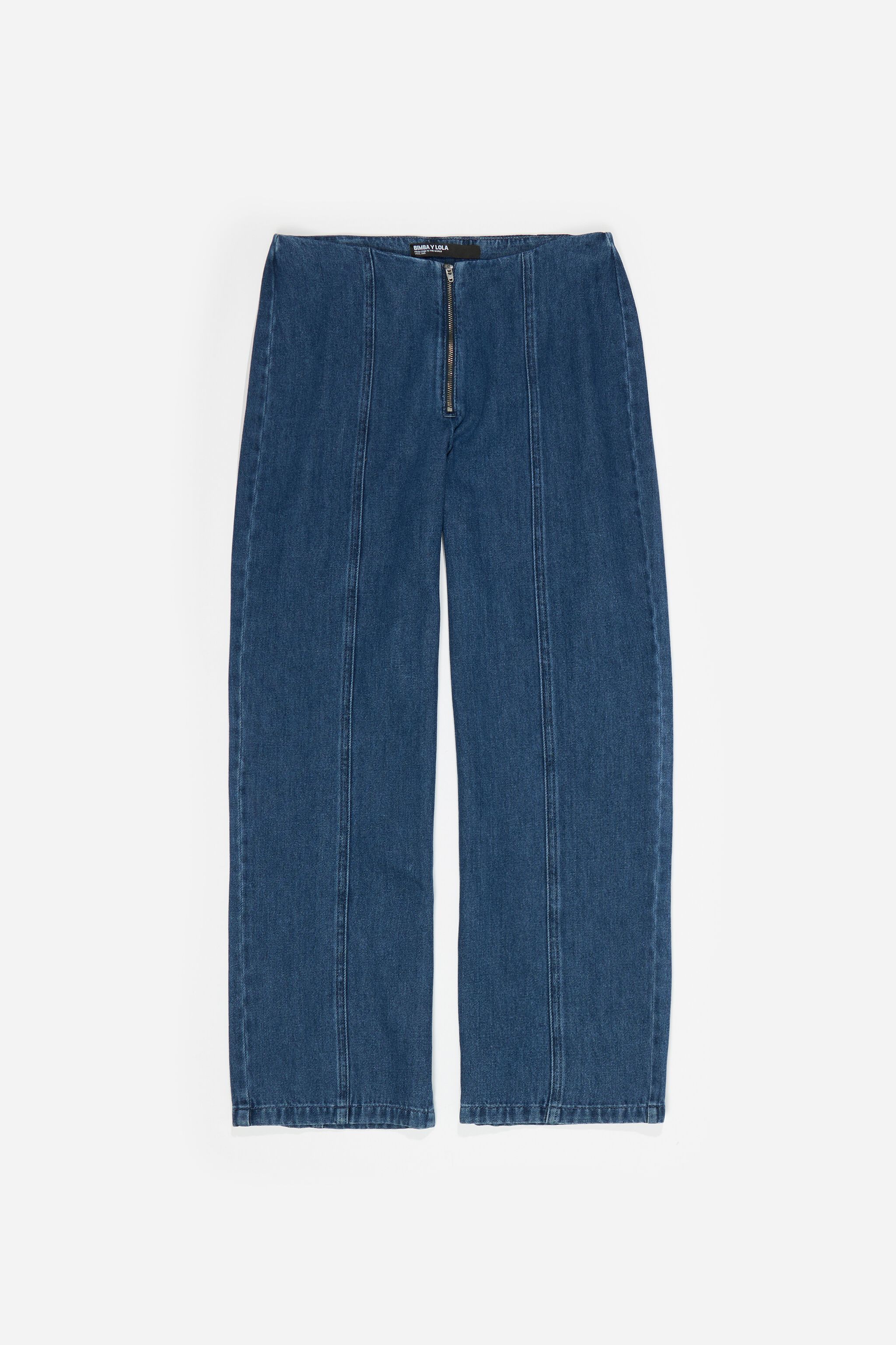 Blaue Denim gerade Jeans