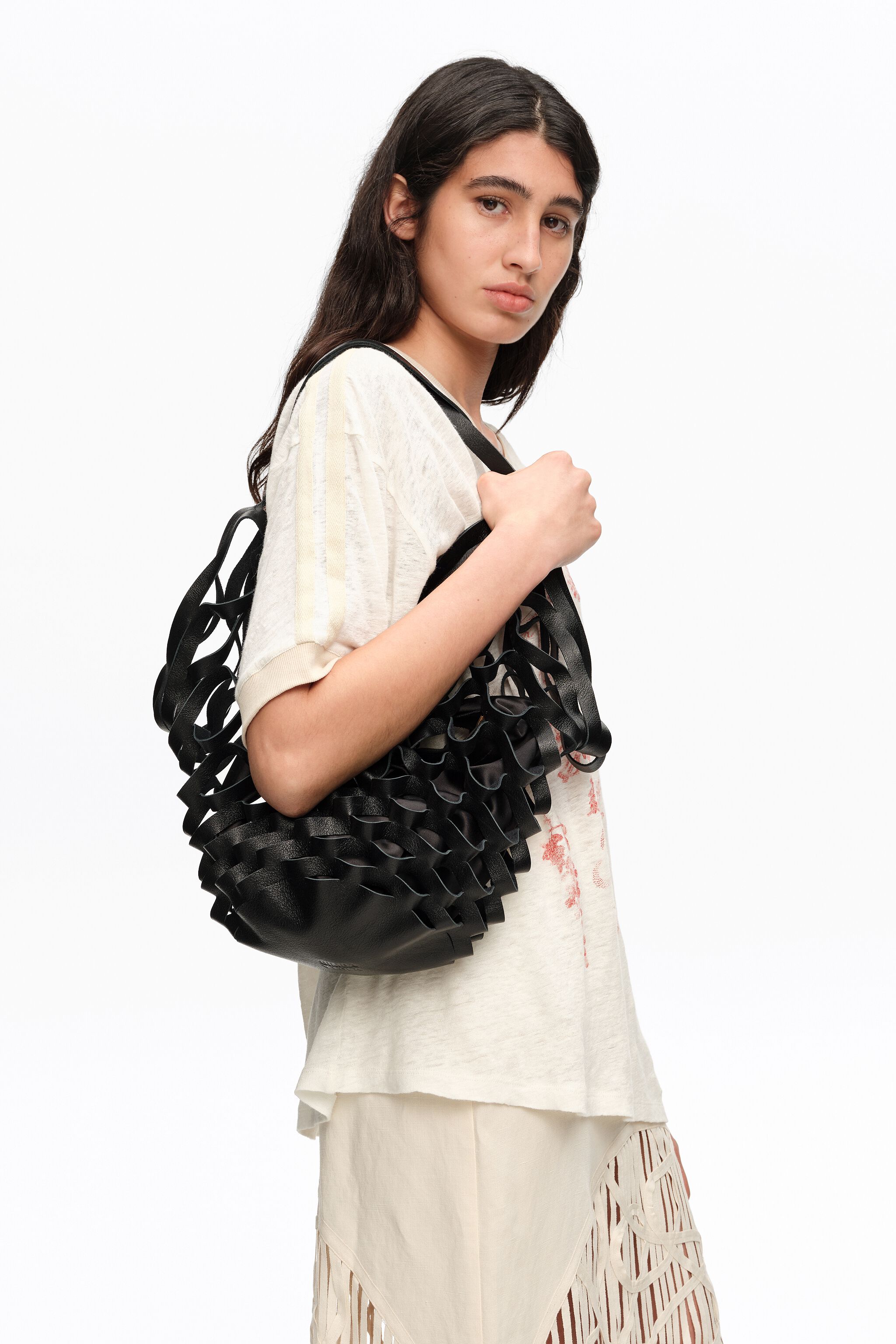 Schwarze Leder-Cala-Tasche