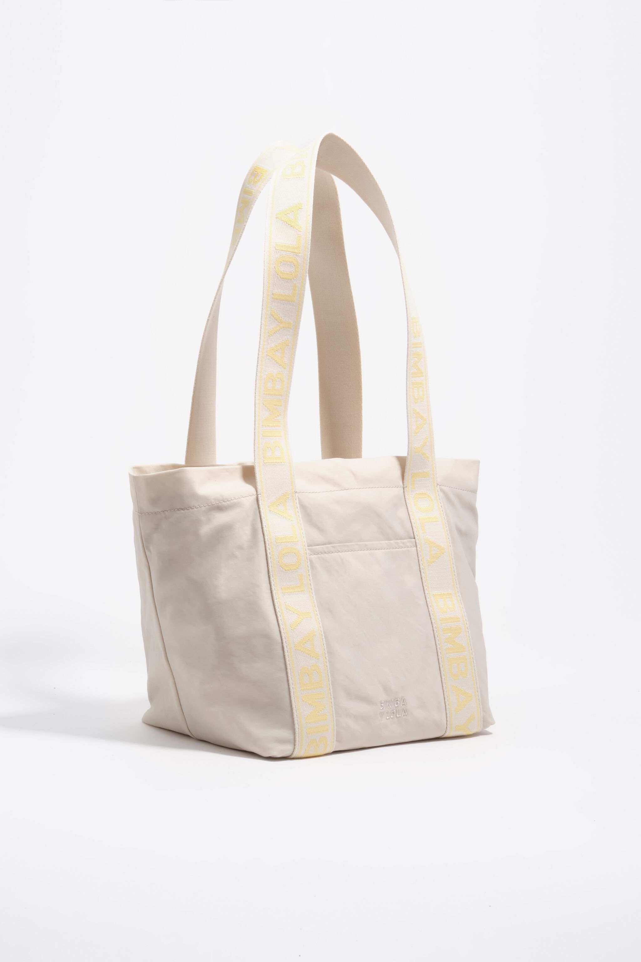 Medium große Steinweiße Nylon Tasche