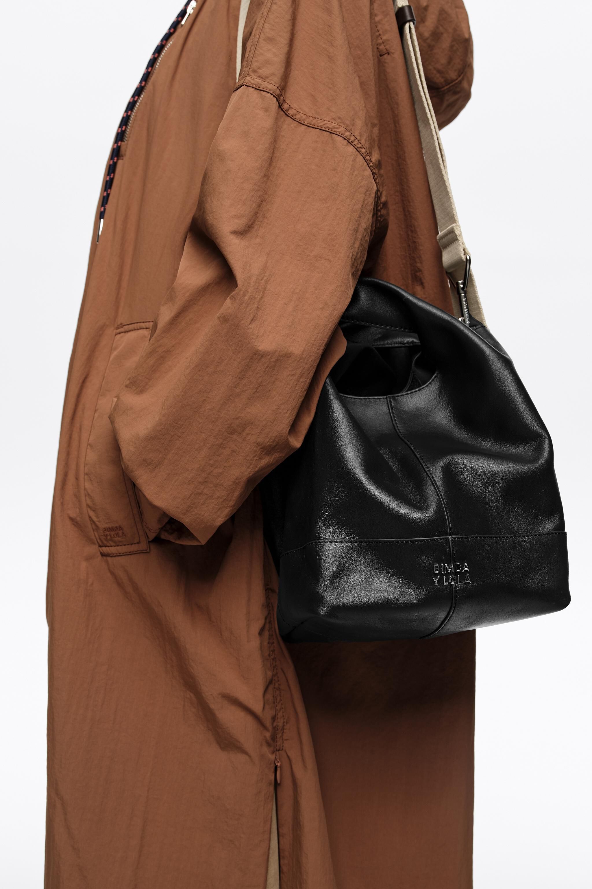 Medium petroleumleder Papiertasche