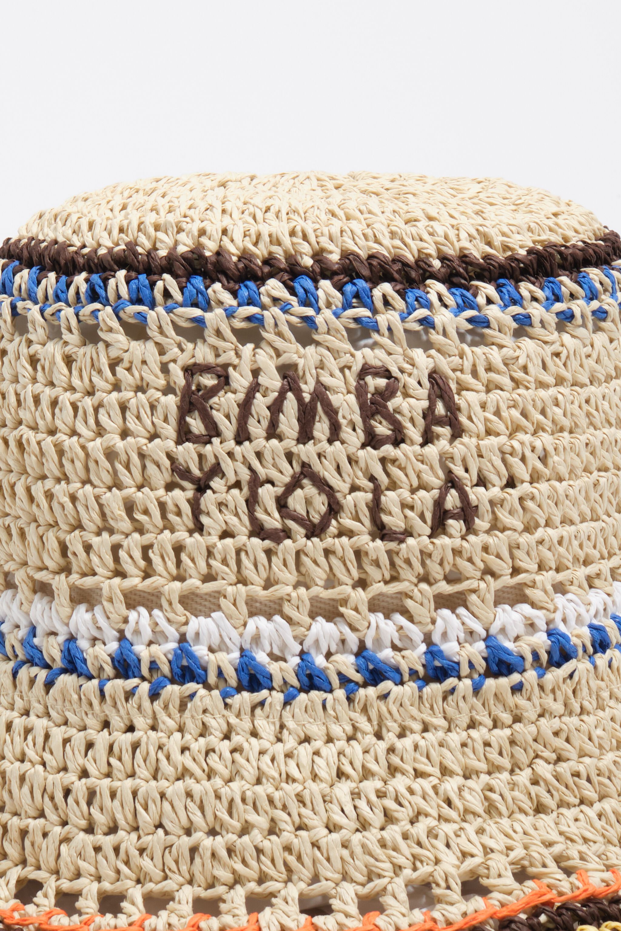 Natürlicher und mehrfarbiger Streifenpapier-Raffia-Hut