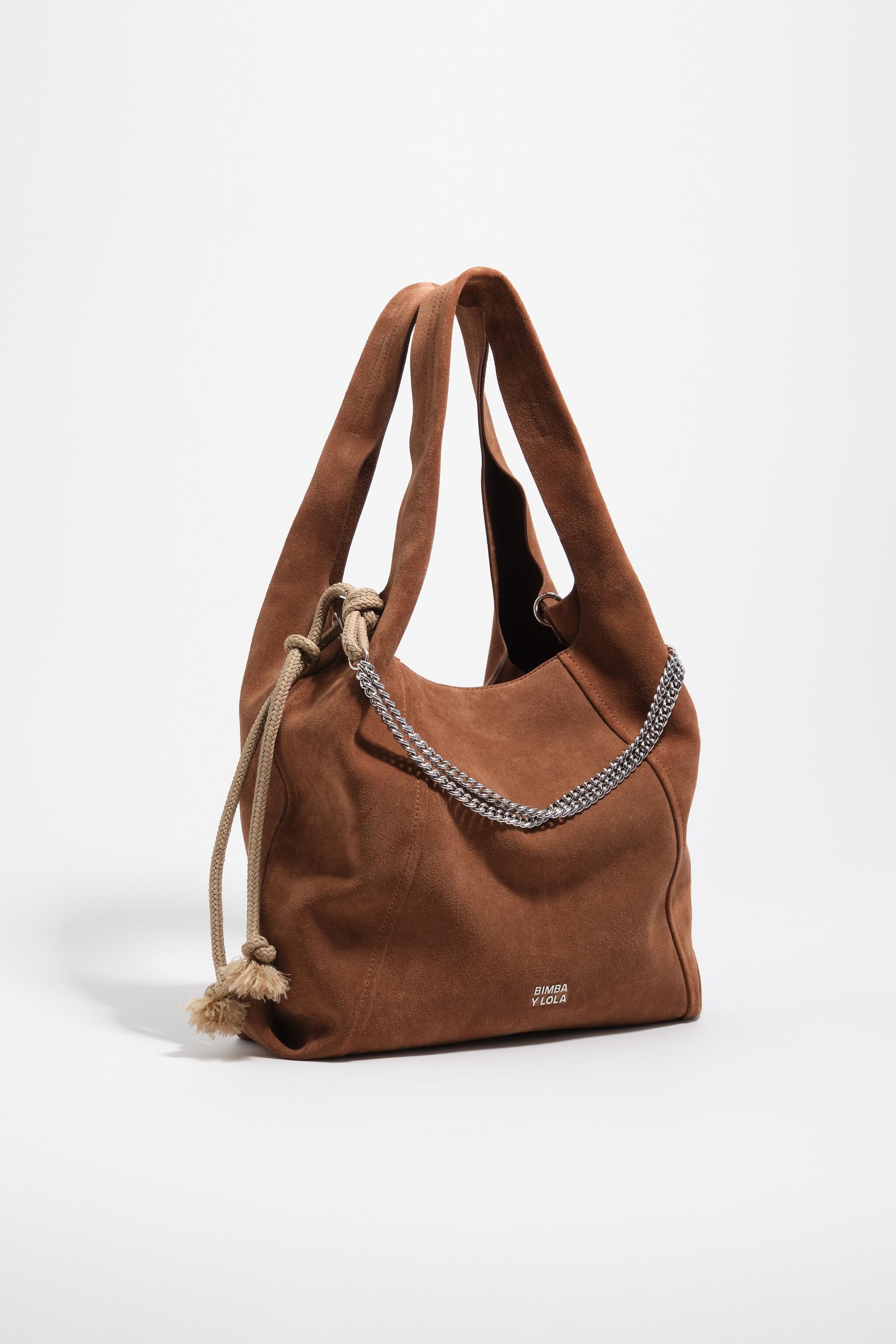 Große Kastanienbraune Leder-Handtasche