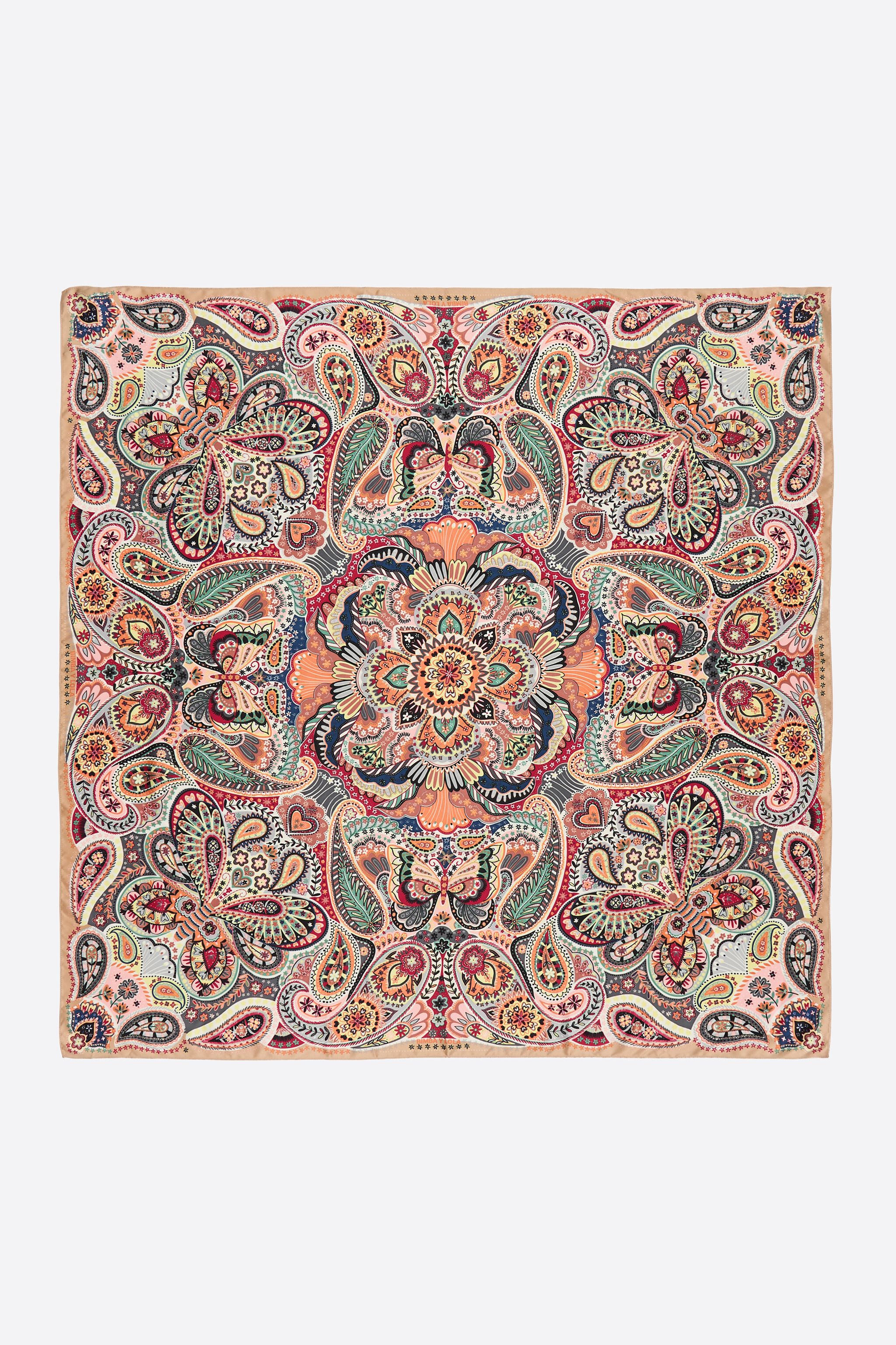 Fuchsia-Paisley- und Schmetterlingsschal