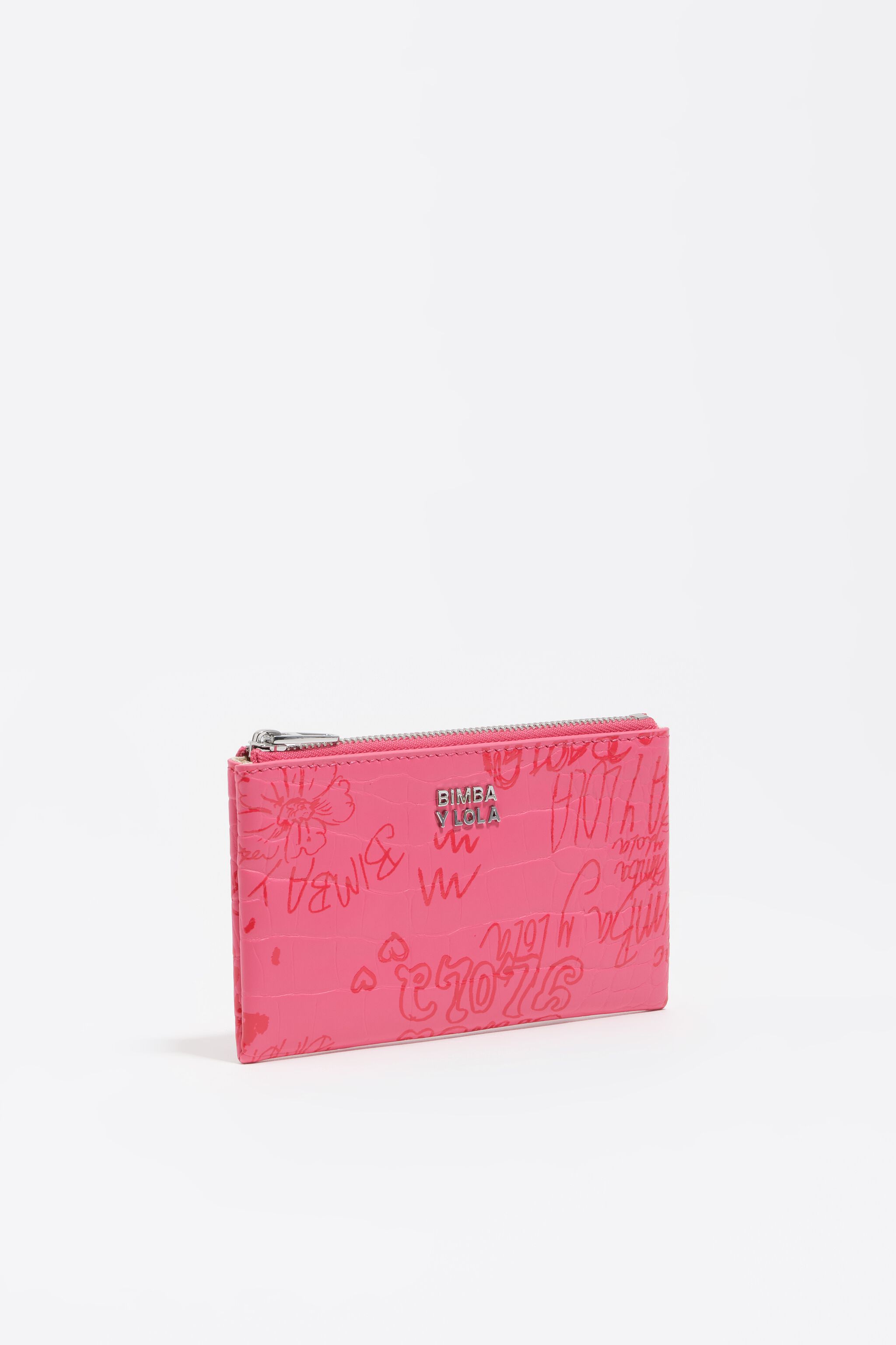 Münzgeldbörse mit Beeren-Pink-BIMBA-Logos
