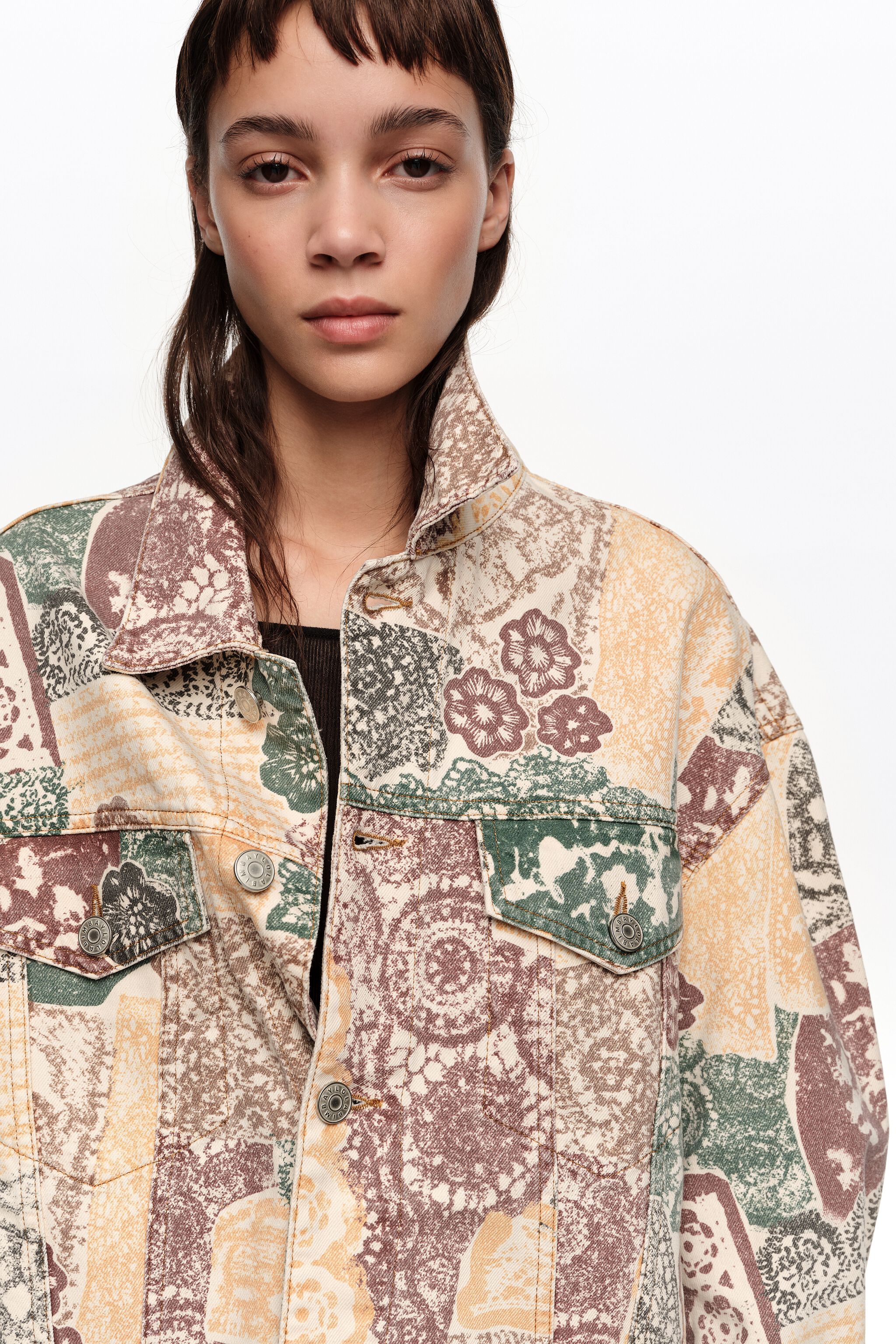 Ivory Spitze Oversize Denimjacke