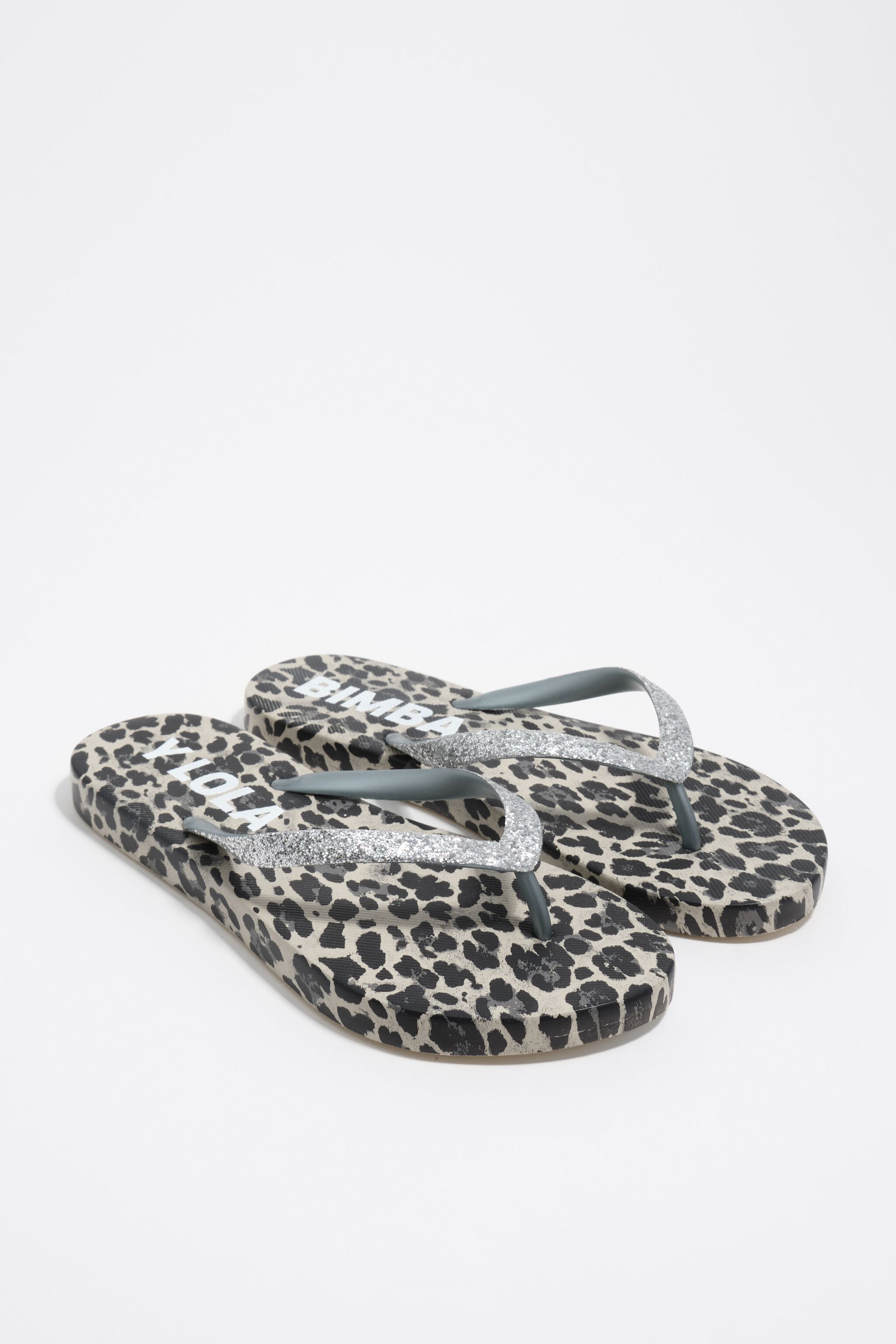 Grauer Leopard-Flip-Flop