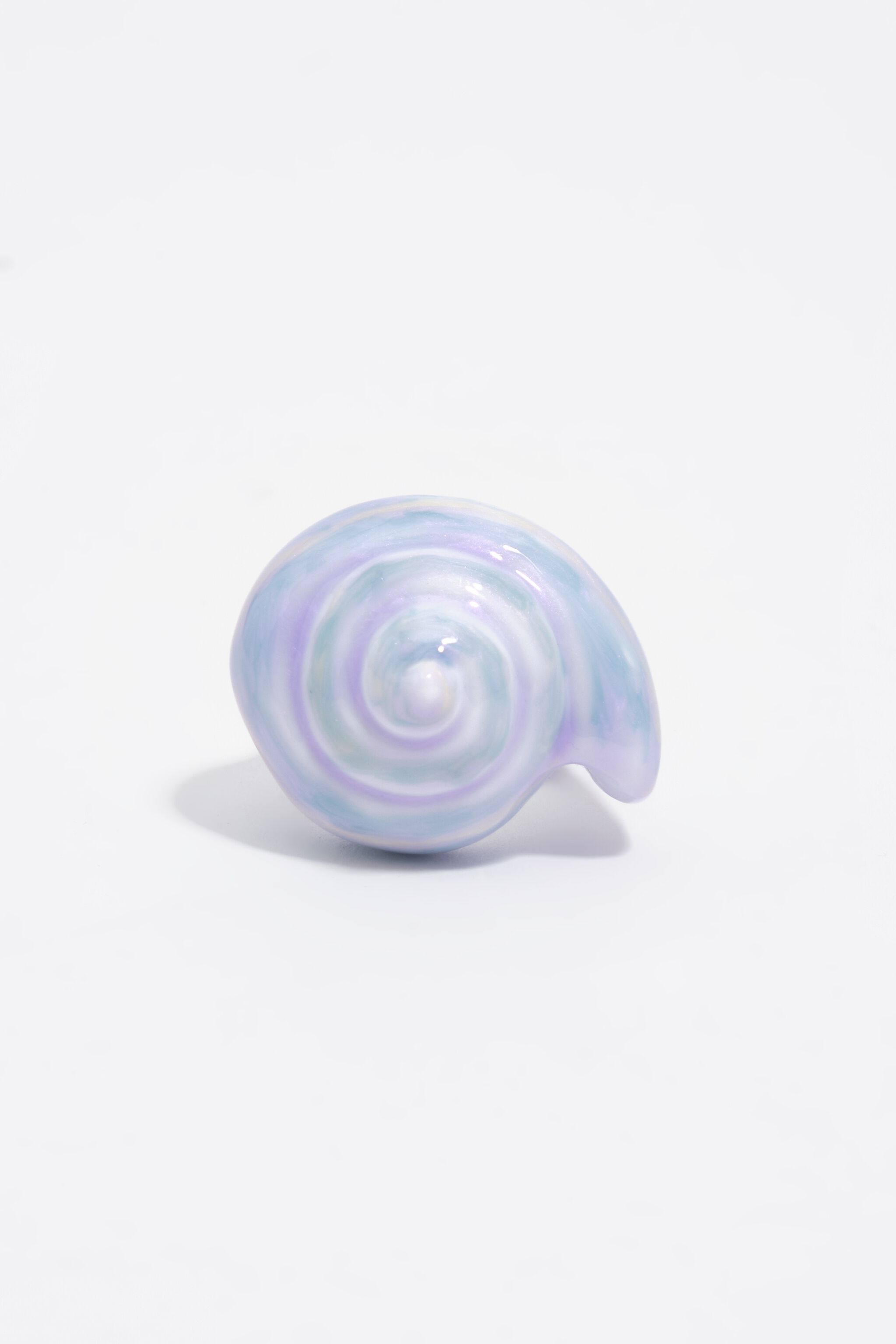 Blaue Emaille-Resin-Schneckenring