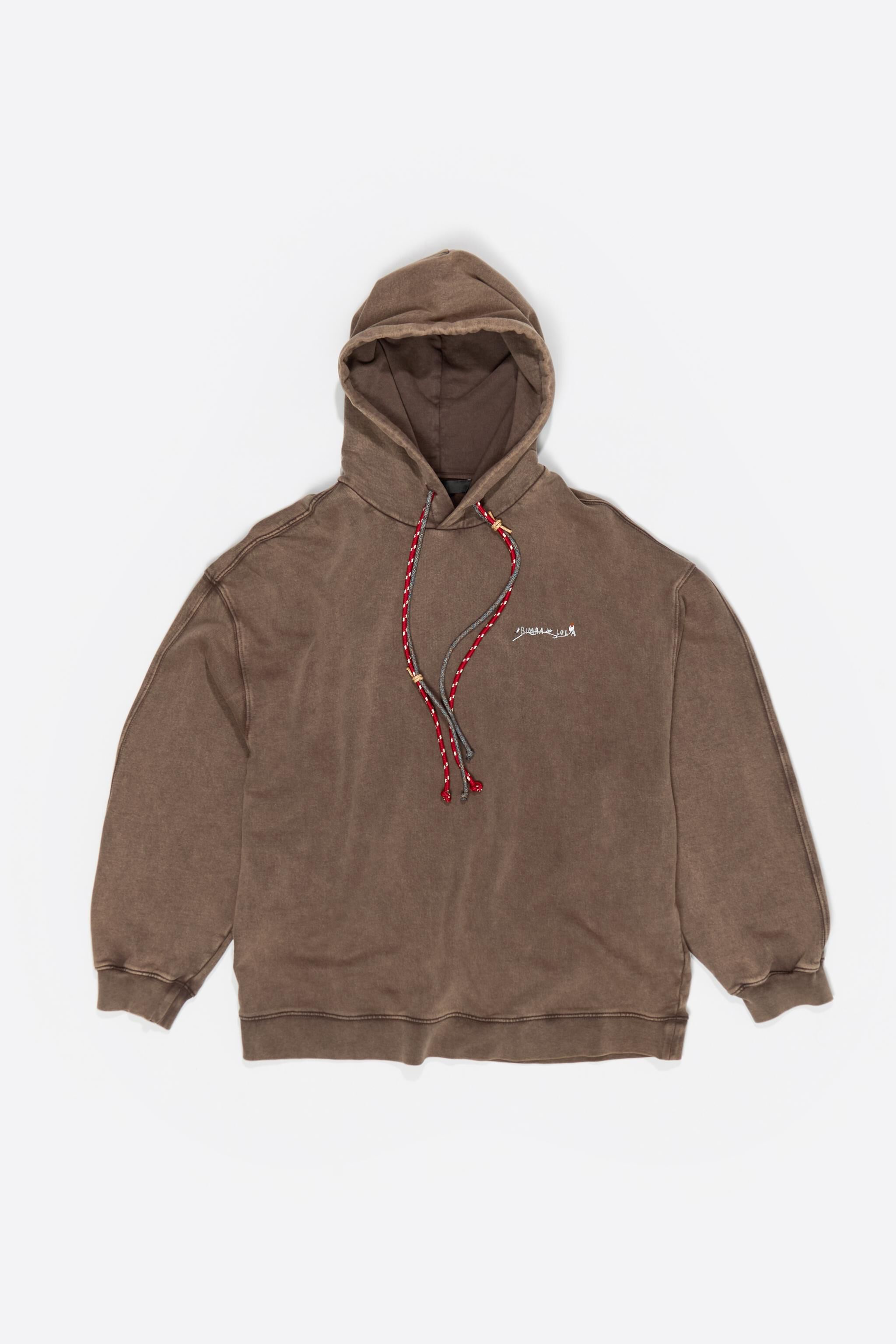 Brauner Hoodie mit Blumenlogo