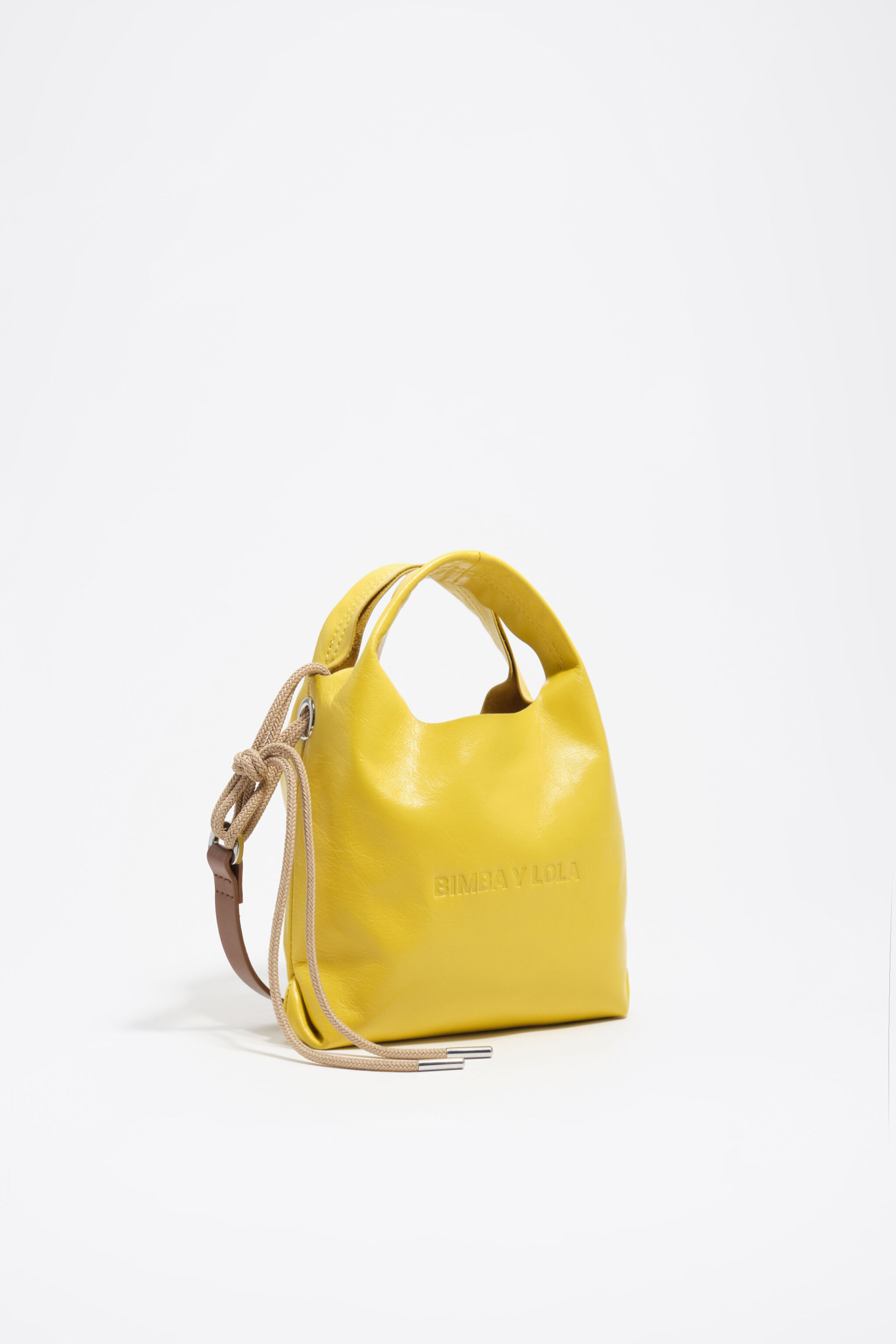 Mini gelbe Leder-Paper-Querträger-Tasche