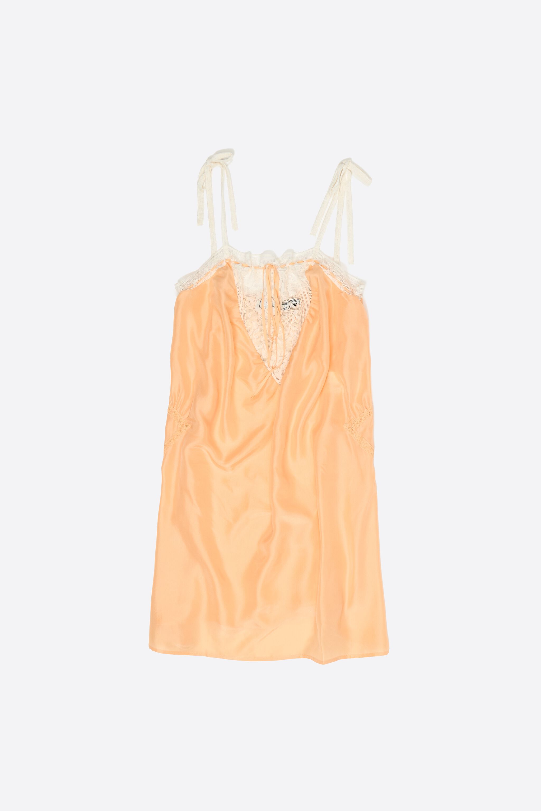 Kurzes oranges Seiden-Strapptop