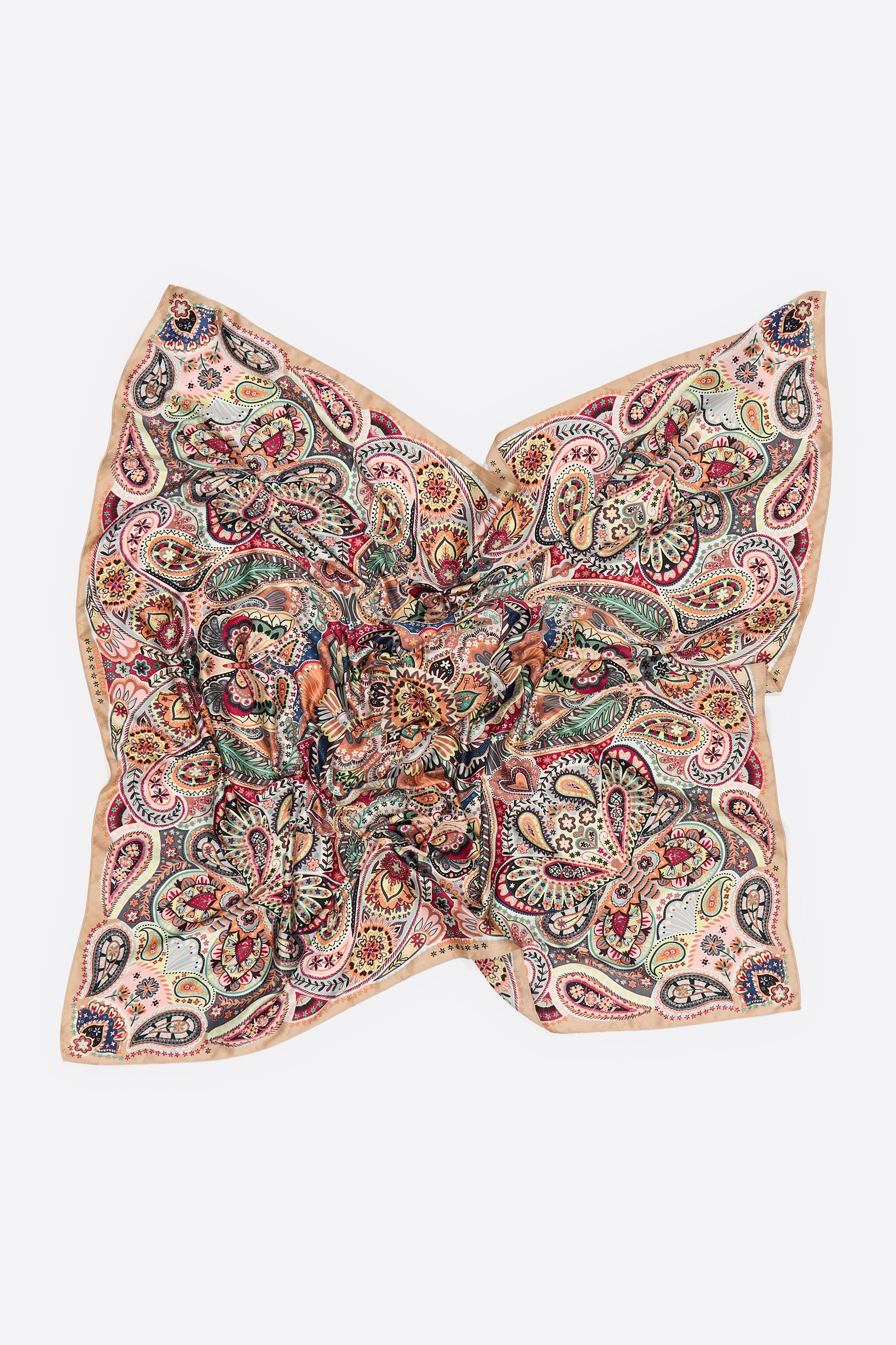 Fuchsia-Paisley- und Schmetterlingsschal