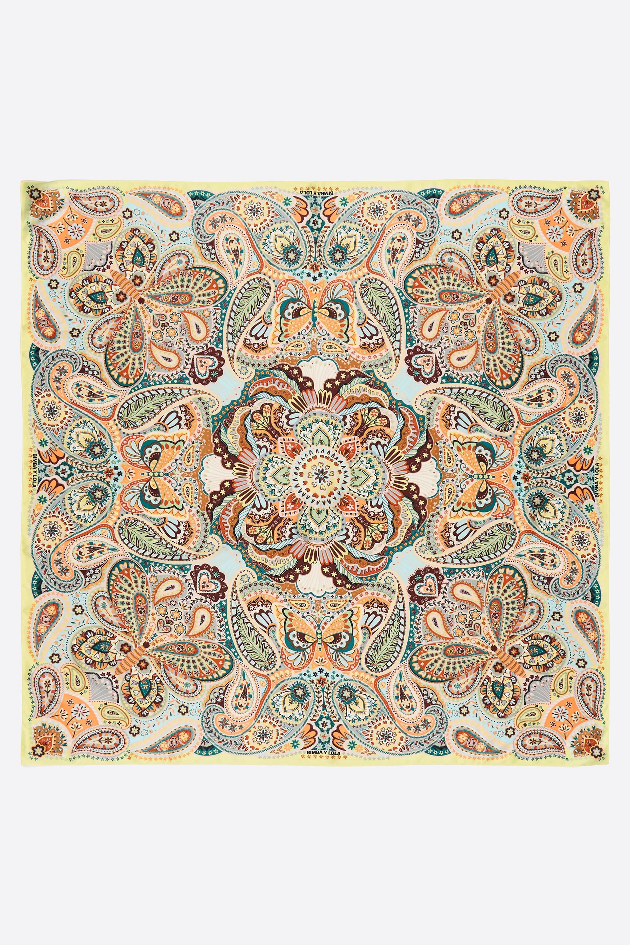 Gelber Paisley- und Schmetterlingsschal