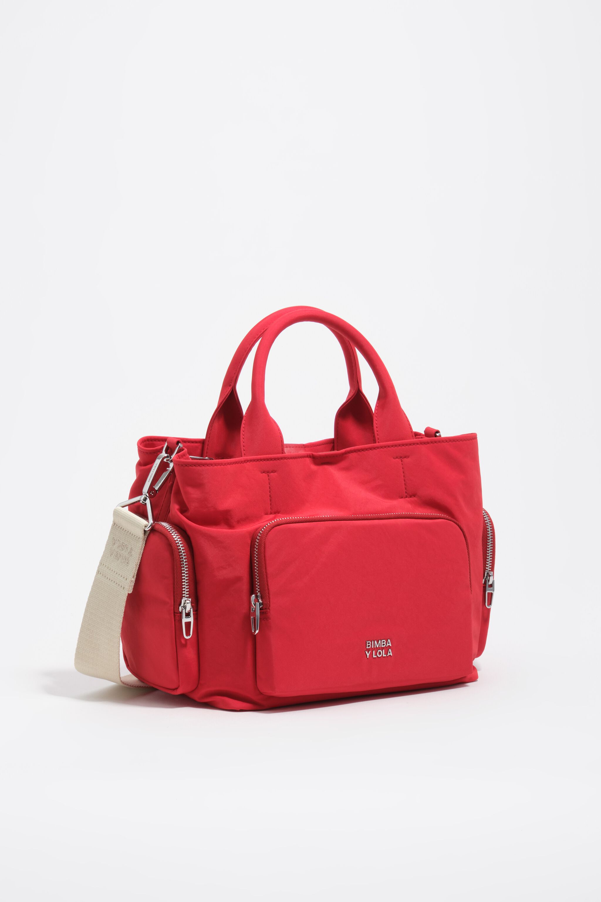 Medium rote Nylon-Petit-Handtasche